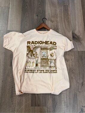 Radiohead Graphic Band Tee in Light Cream Size XXL